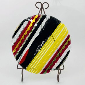 Farvet glasplade til opsats eller som ostetallerken