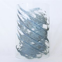 Glasskrmen i himmel og fjord farver