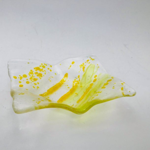 Glas skl med gule stnk