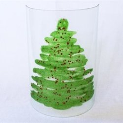 Unik lys-glasskrm med juletr