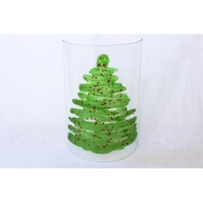 Unik lys-glasskrm med juletr