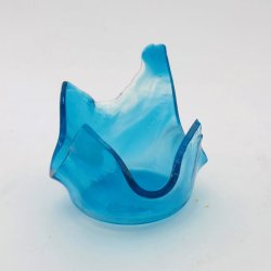 Fyrfadslysholder, bl, blgede kanter