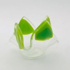 fyrfadslysholder med grn kant