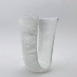 Hvid, glas fyrfadsstage m/prg