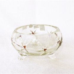 Krystal skl med rde sten