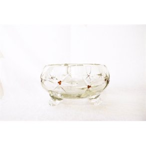 Krystal skl med rde sten