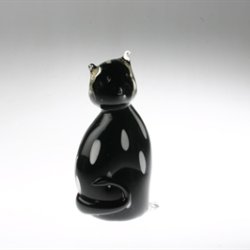 Sort glaskat med hvide prikker