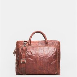 Computer taske i cognac farvet lder